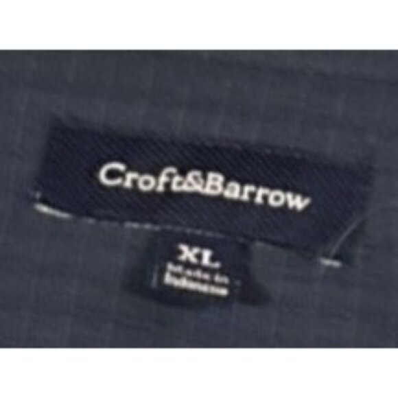 Croft & Barrow Shirt Mens Short Sleeve XL Navy Blue Button Down Chest Pocket - Picture 2 of 7